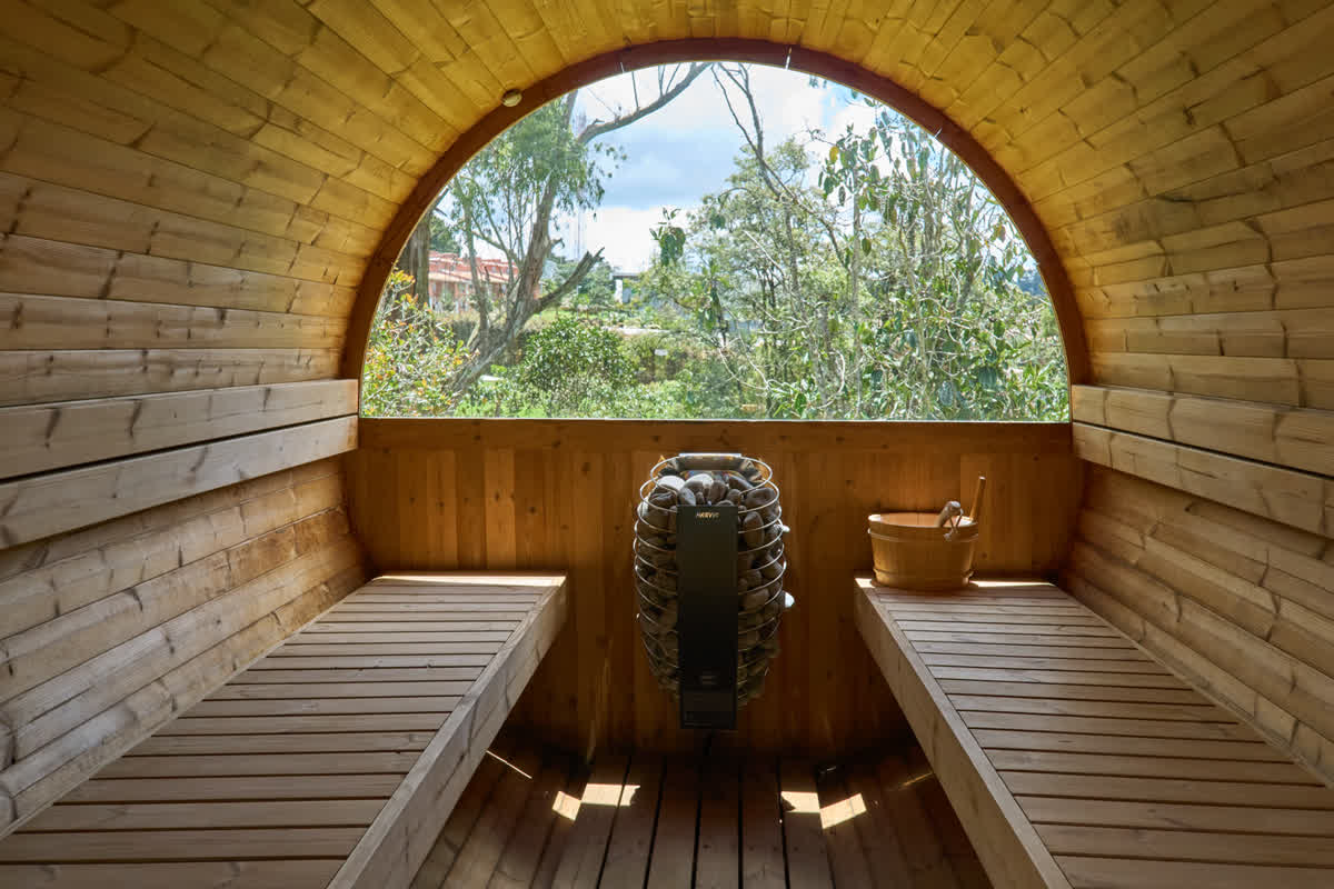 Interior de la sauna de EYOWA